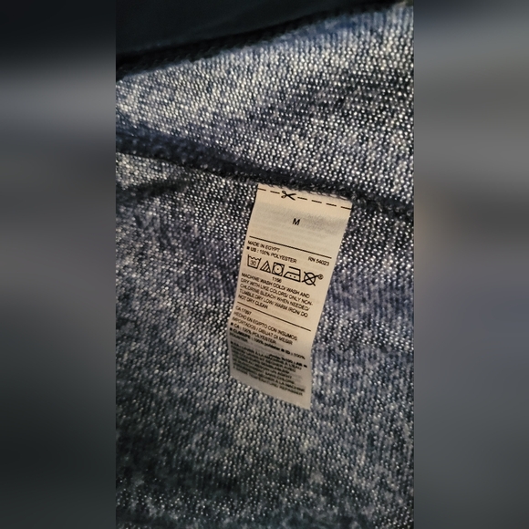 Mens Medium old navy fleecy speckled blue zip up sweater - Picture 4 of 7